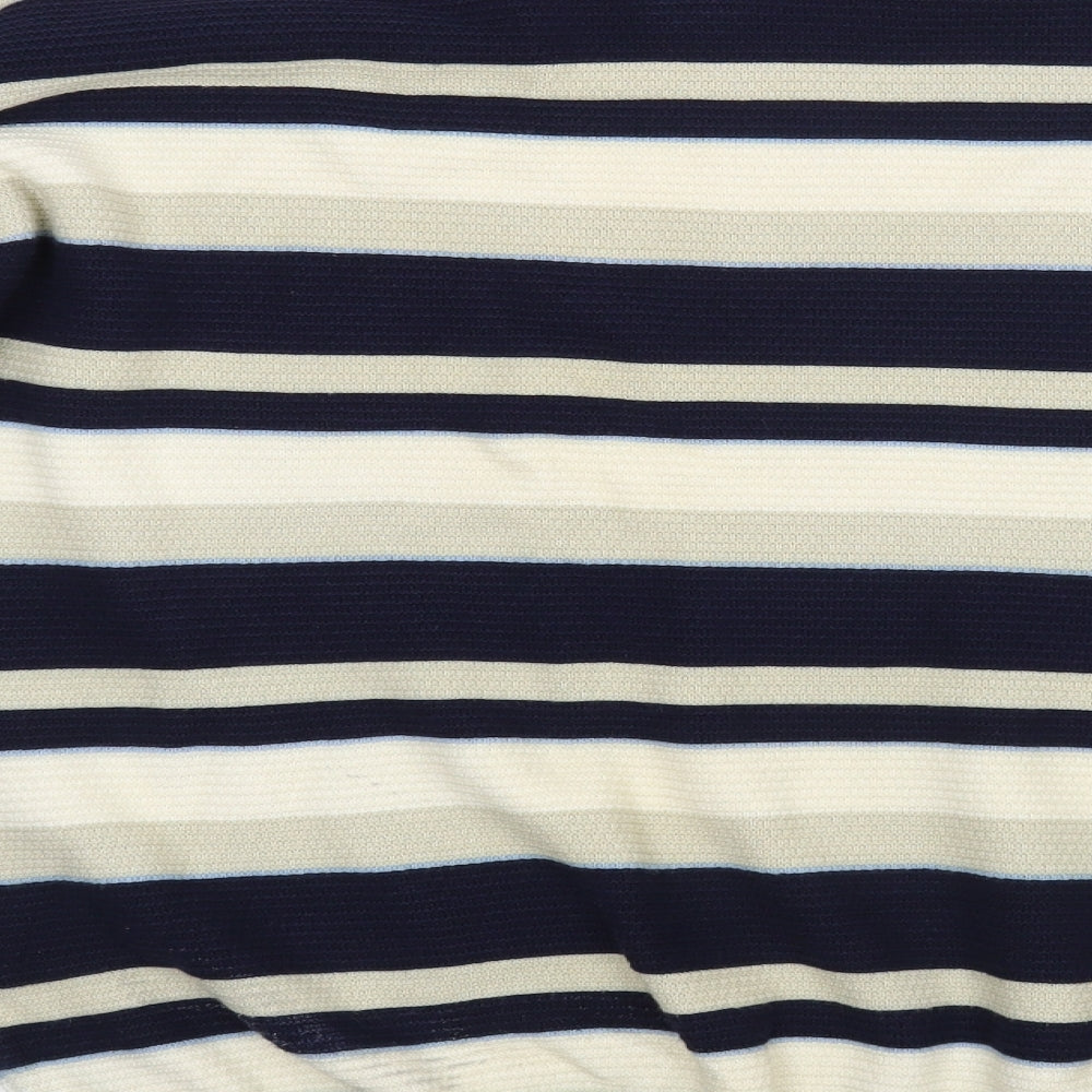 Lacoste Mens Beige Striped  Pullover Jumper