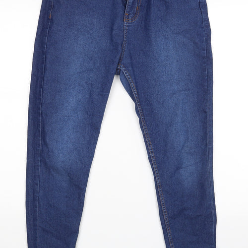 PRETTYLITTLETHING Womens Blue   Straight Jeans Size 10 L27 in