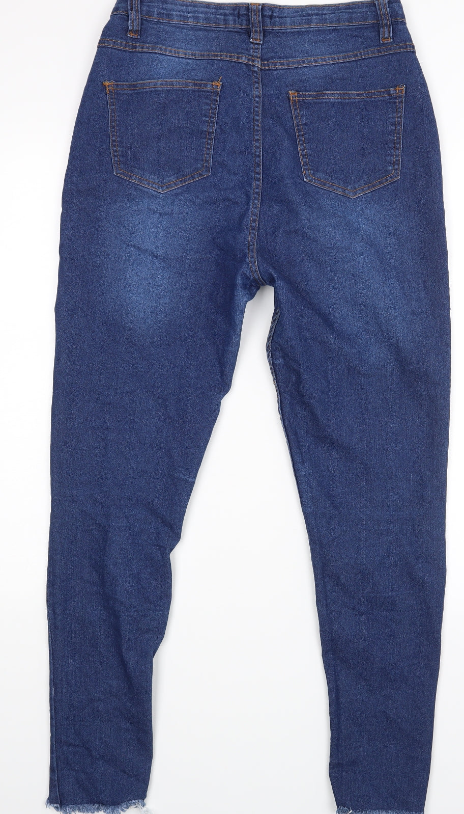PRETTYLITTLETHING Womens Blue   Straight Jeans Size 10 L27 in