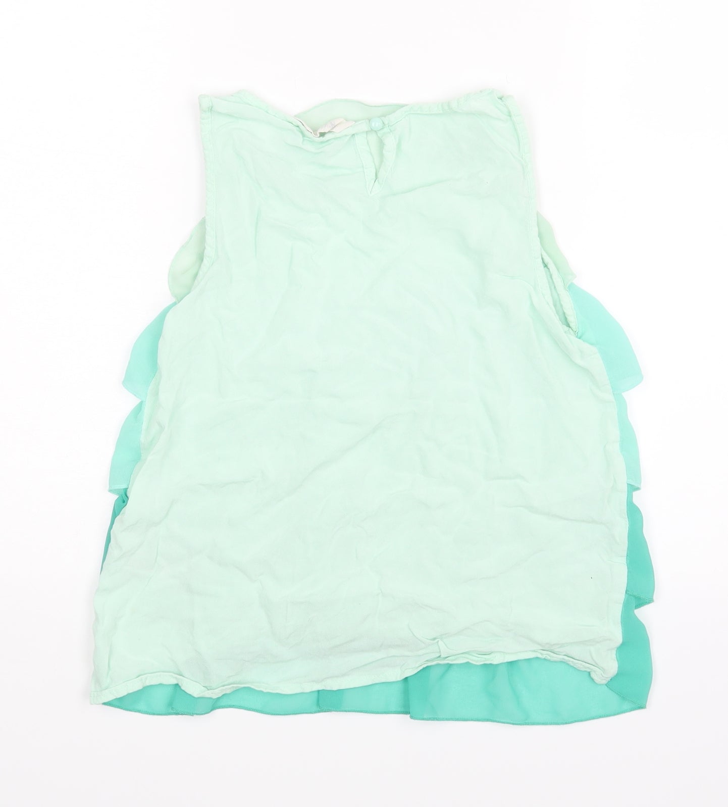 H&M Girls Green Striped  Basic Blouse Size 12-13 Years