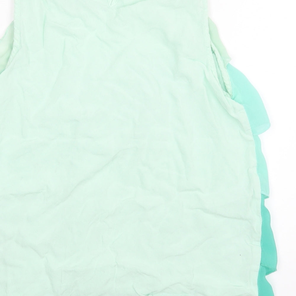 H&M Girls Green Striped  Basic Blouse Size 12-13 Years