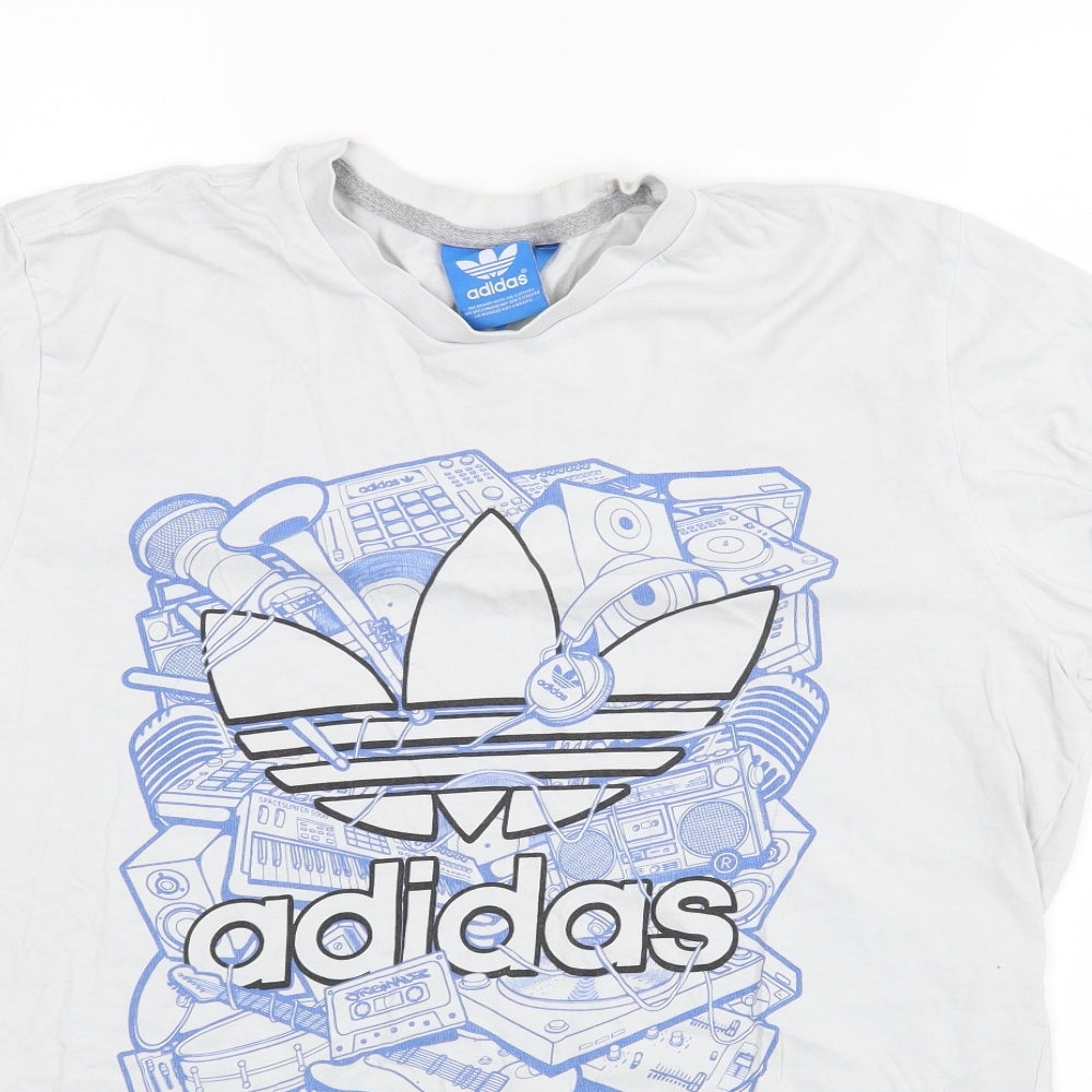 Adidas  Mens Grey    T-Shirt Size L