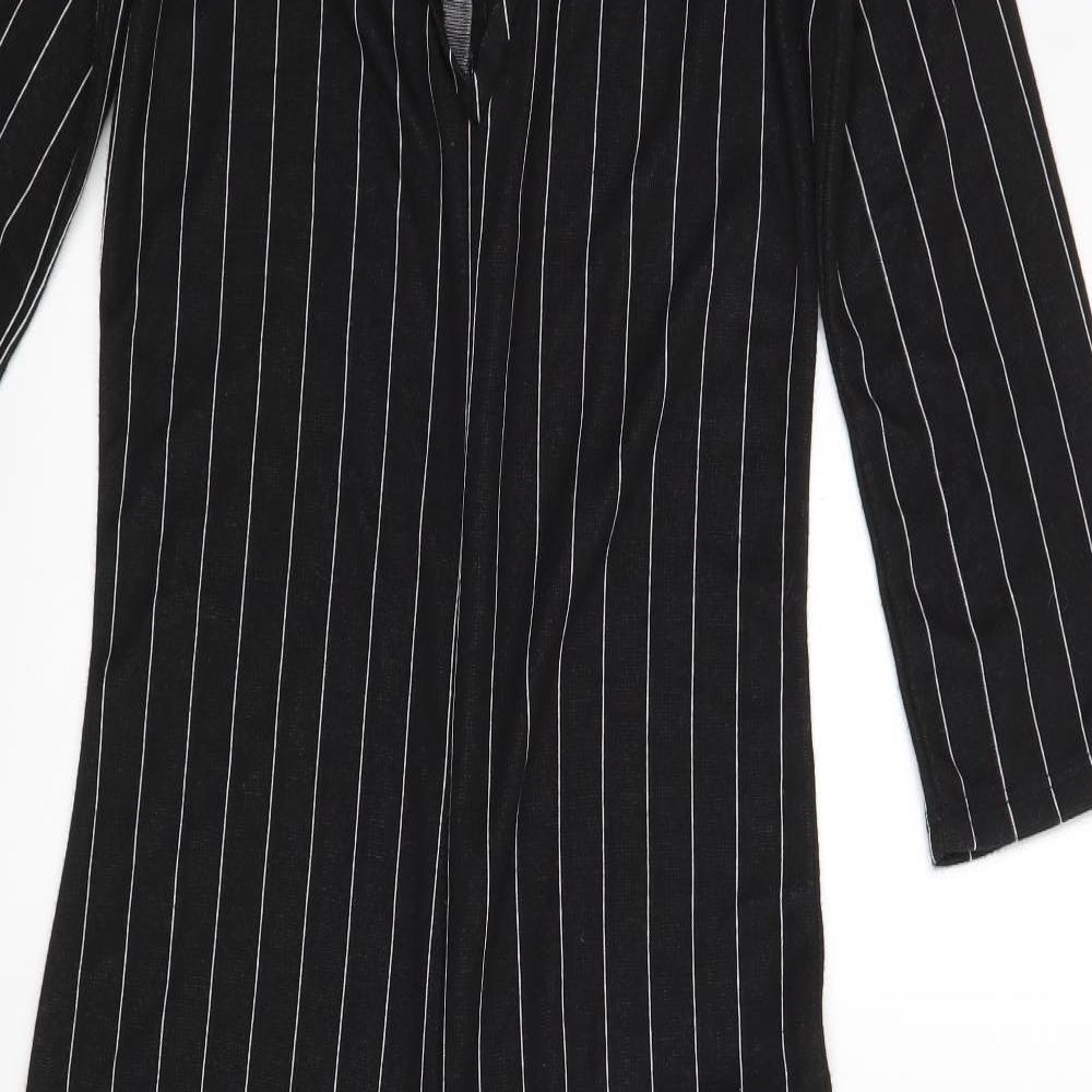 Zara Womens Black Striped  Bodysuit One-Piece Size S