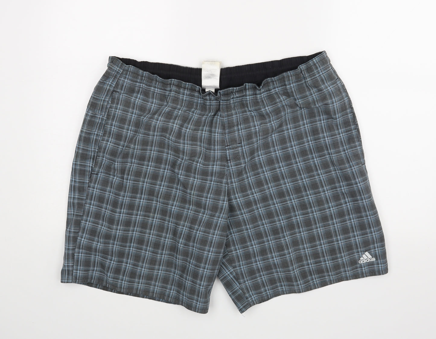 adidas Mens Blue Check   Shorts Size L - Swim shorts