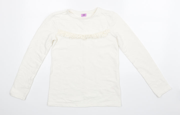 F&F Girls White Rayon Jumper Size 11-12 Years