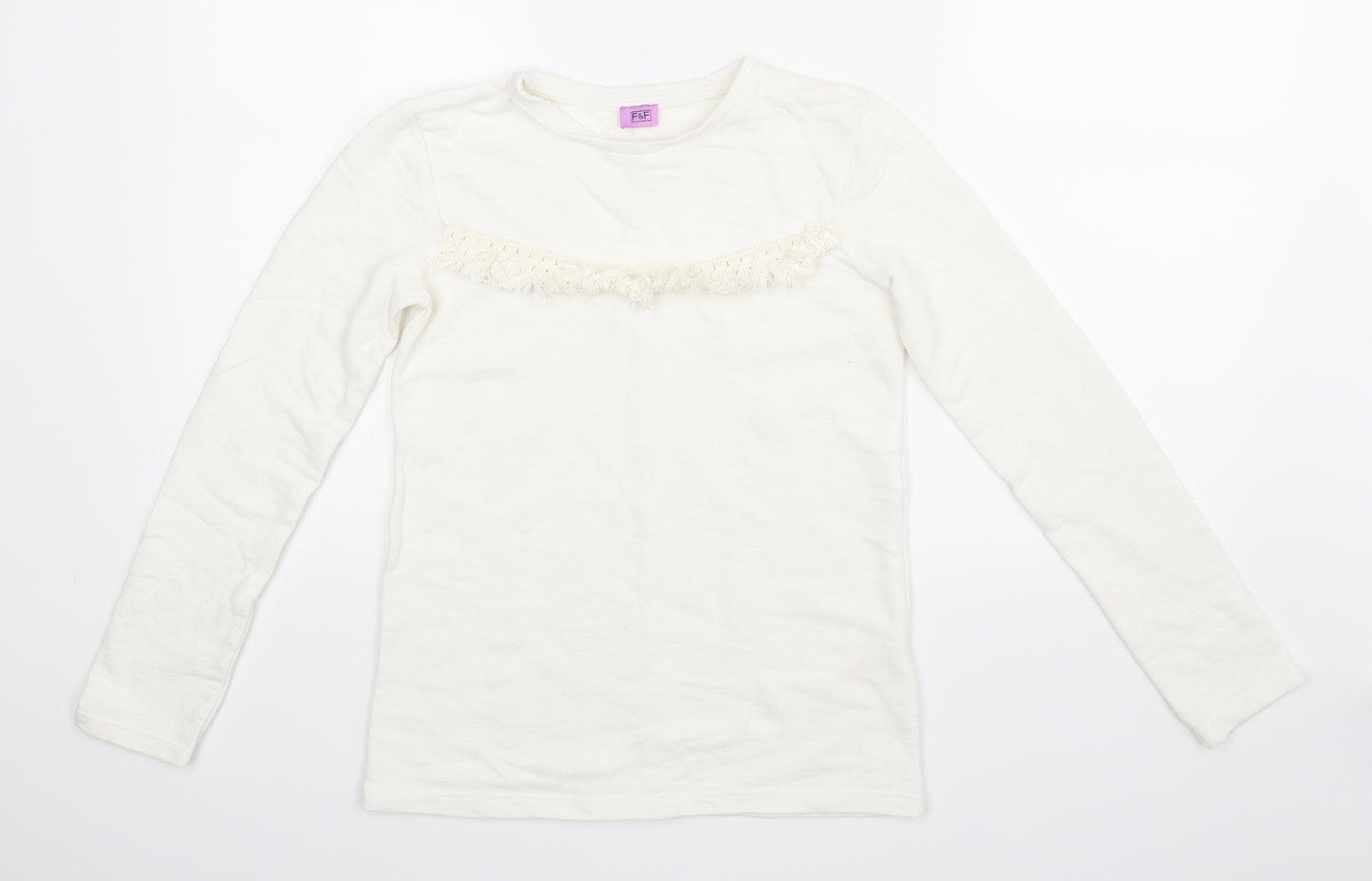 F&F Girls White  Rayon  Jumper Size 11-12 Years