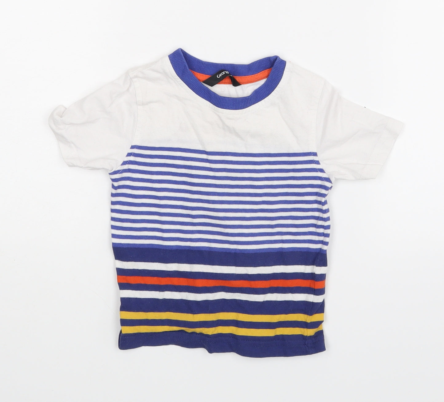 George Baby White Striped   T-Shirt Size 12-18 Months