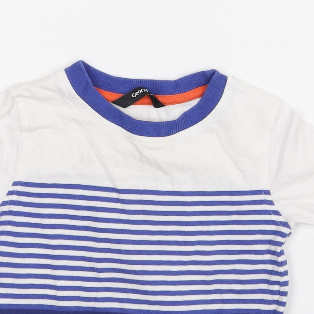 George Baby White Striped   T-Shirt Size 12-18 Months
