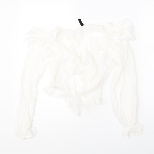 Divided Womens White   Basic Blouse Size 10
