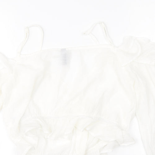 Divided Womens White   Basic Blouse Size 10