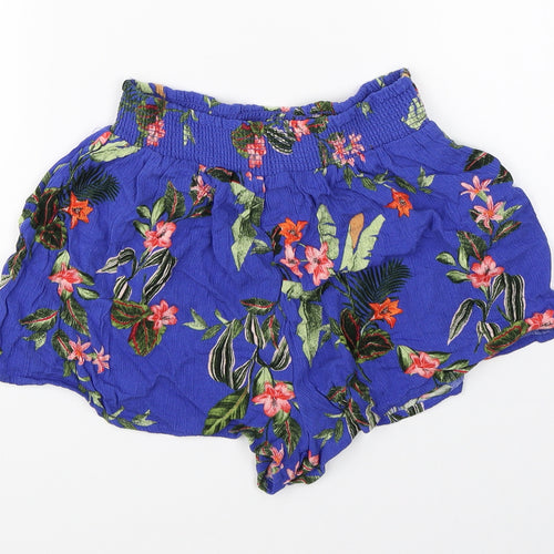New Look Womens Blue Floral  Culotte Shorts Size 8