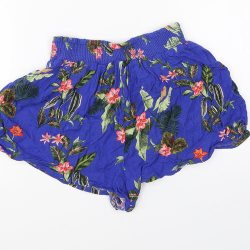 New Look Womens Blue Floral  Culotte Shorts Size 8