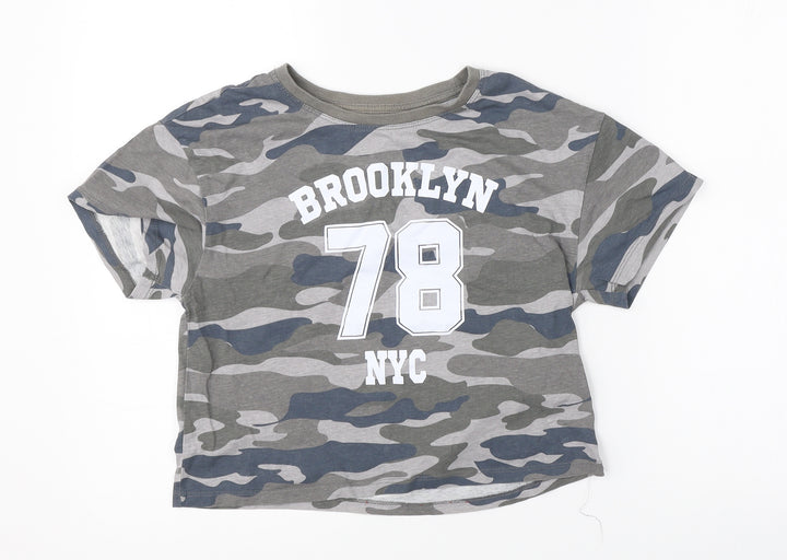 Primark Boys Green Camouflage Basic T-Shirt Size 11-12 Years