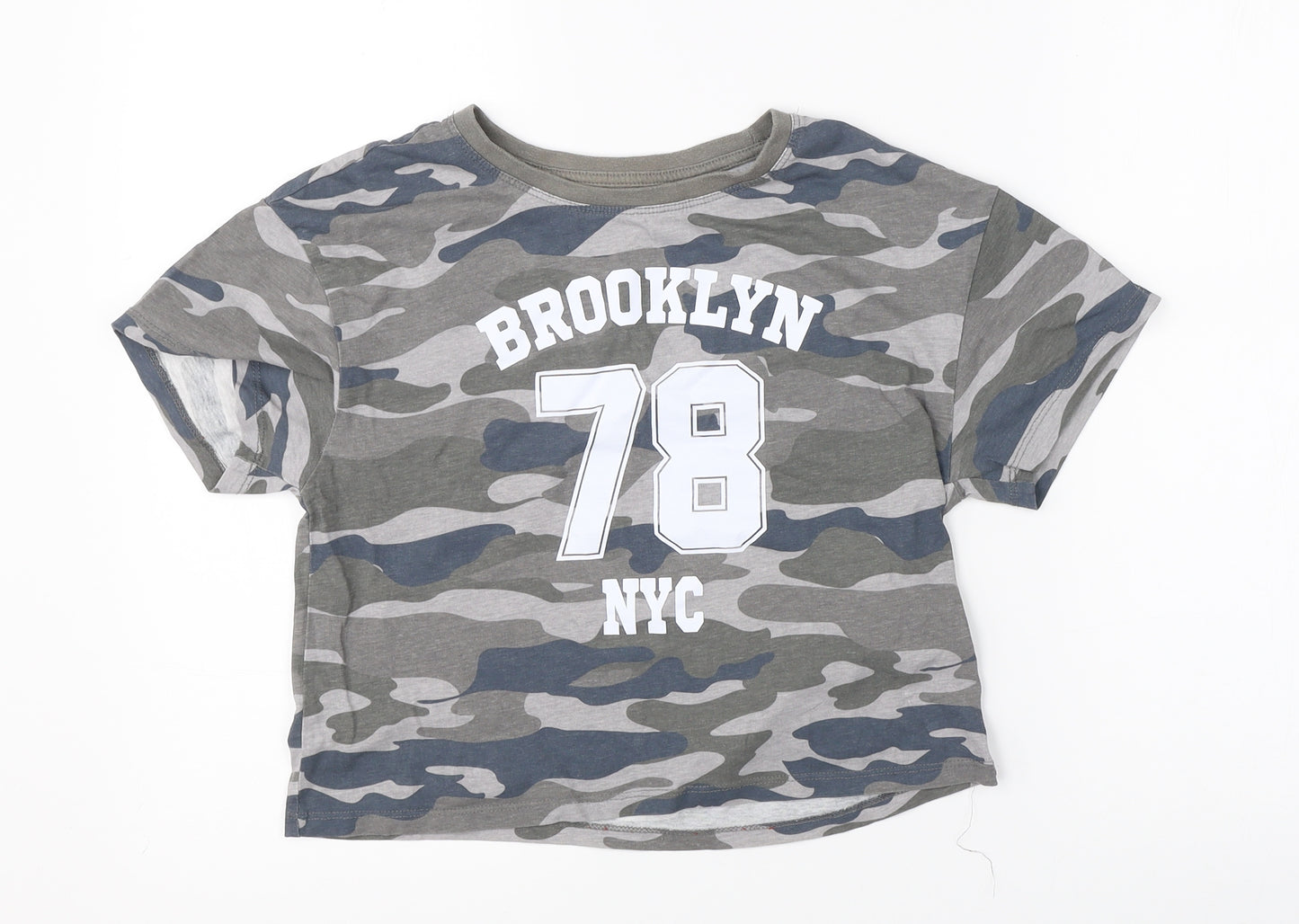 Primark Boys Green Camouflage  Basic T-Shirt Size 11-12 Years