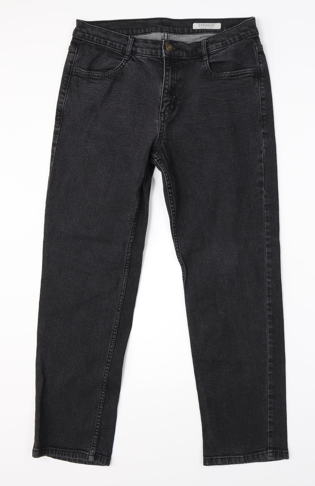 Marks & Spencer Womens Black  Denim Straight Jeans Size 12 L26 in