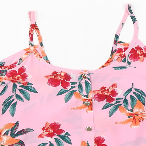 Atmosphere Womens Pink Floral  Basic Blouse Size 4  - open shoulder