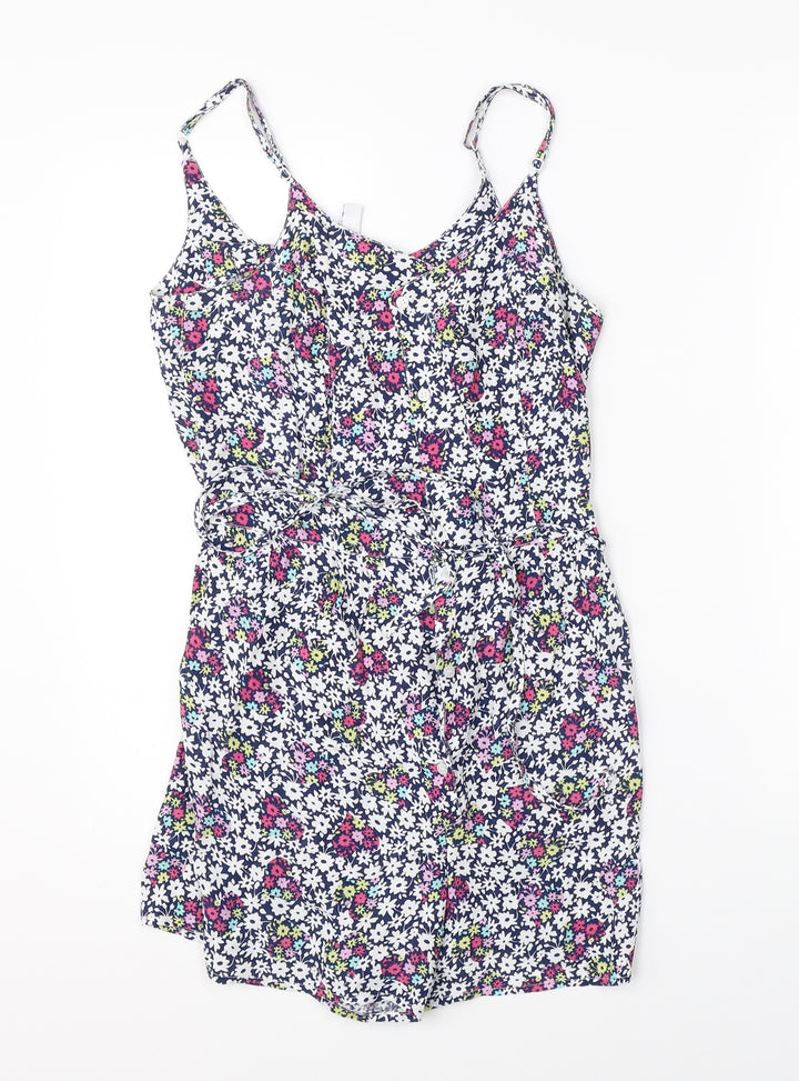 Henry Holland Womens White Floral  Playsuit One-Piece Size 8