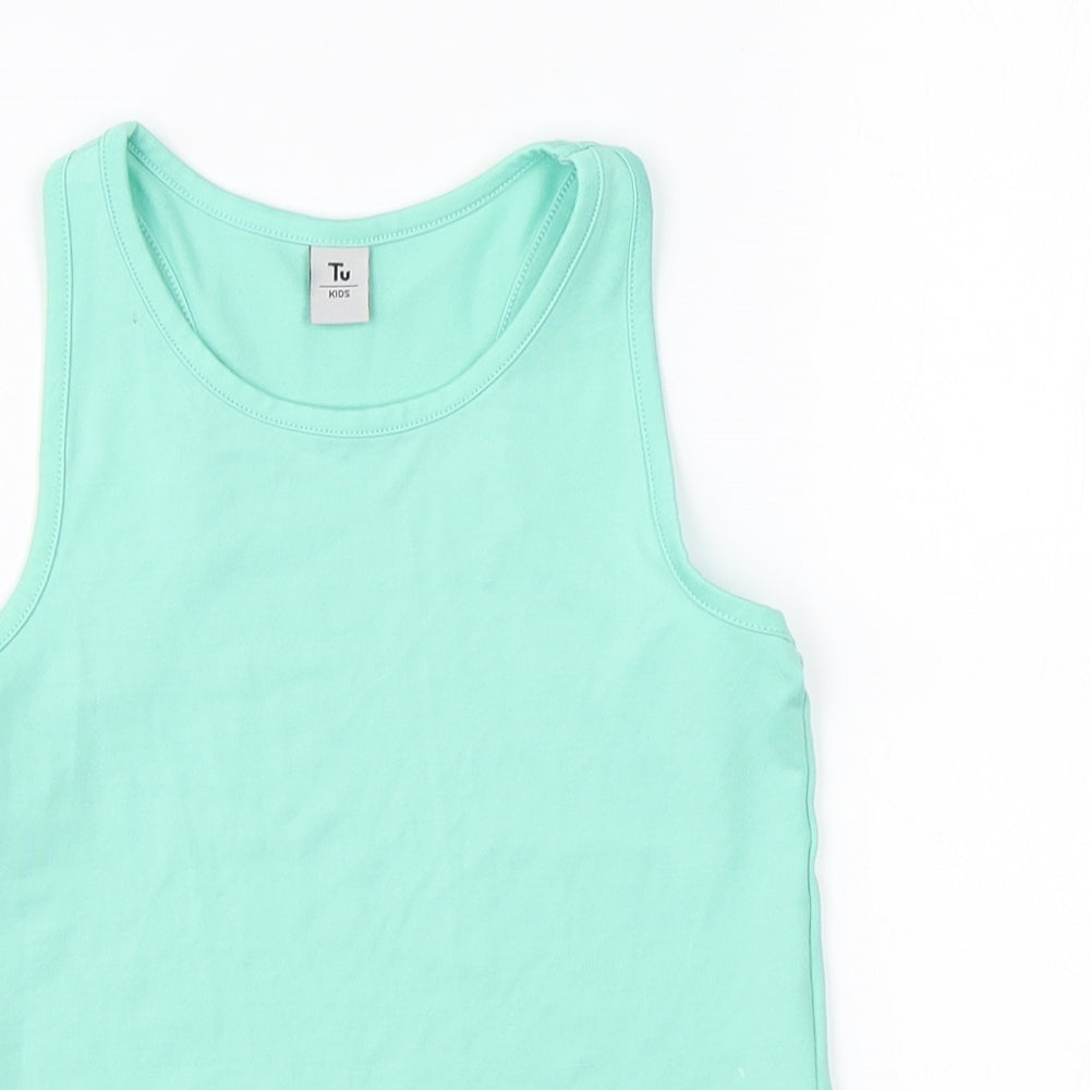 TU Girls Green   Basic Tank Size 5 Years