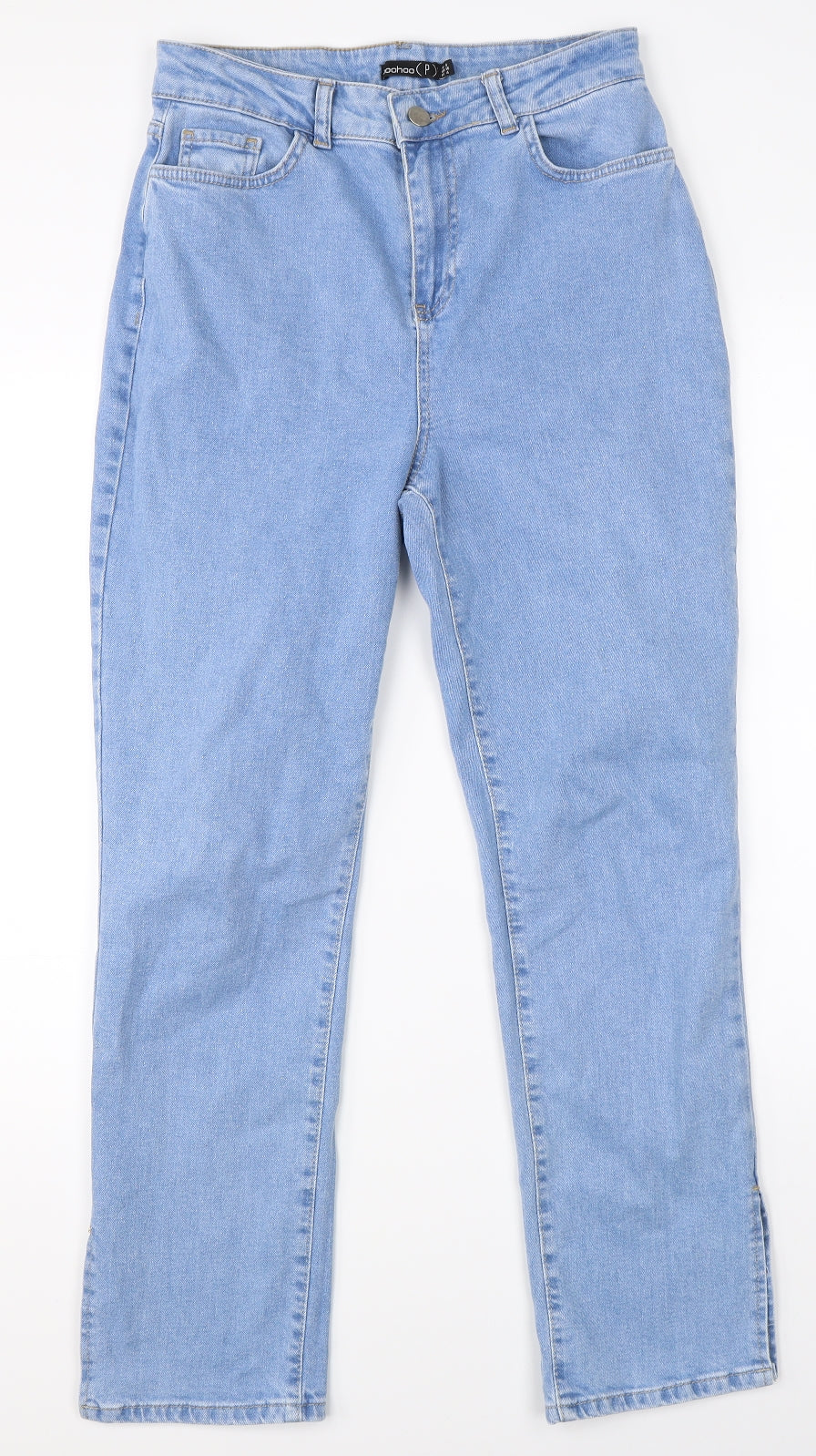 Boohoo Womens Blue  Denim Straight Jeans Size 8 L26 in