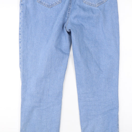 Boohoo Womens Blue  Denim Straight Jeans Size 8 L26 in