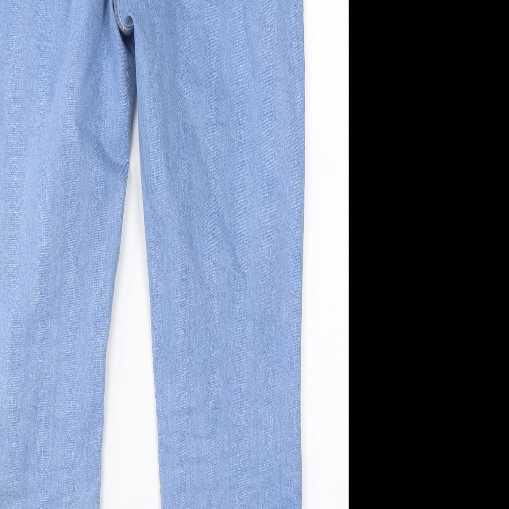 Boohoo Womens Blue  Denim Straight Jeans Size 8 L26 in