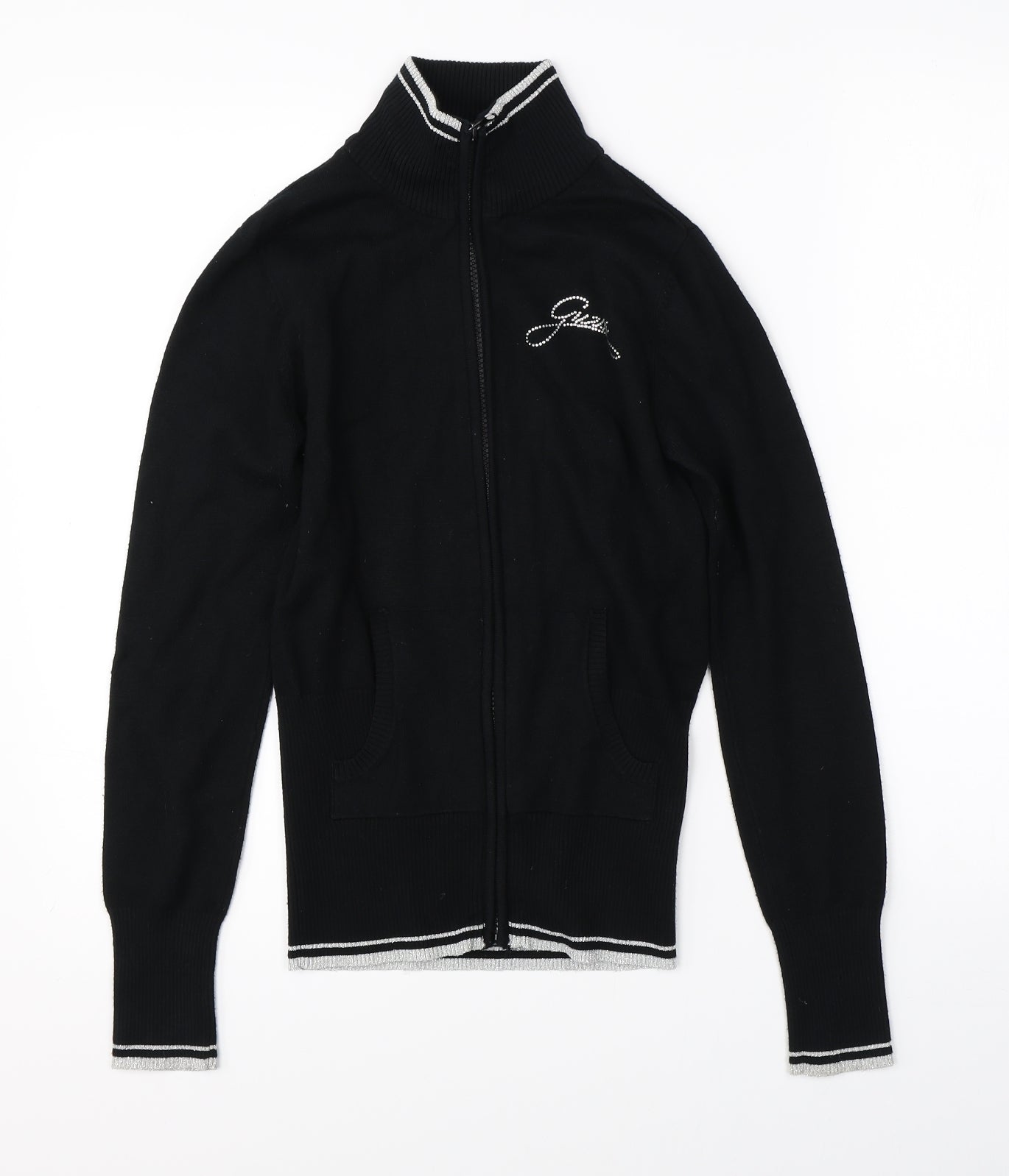 GUESS Womens Black   Full Zip Jumper Size S