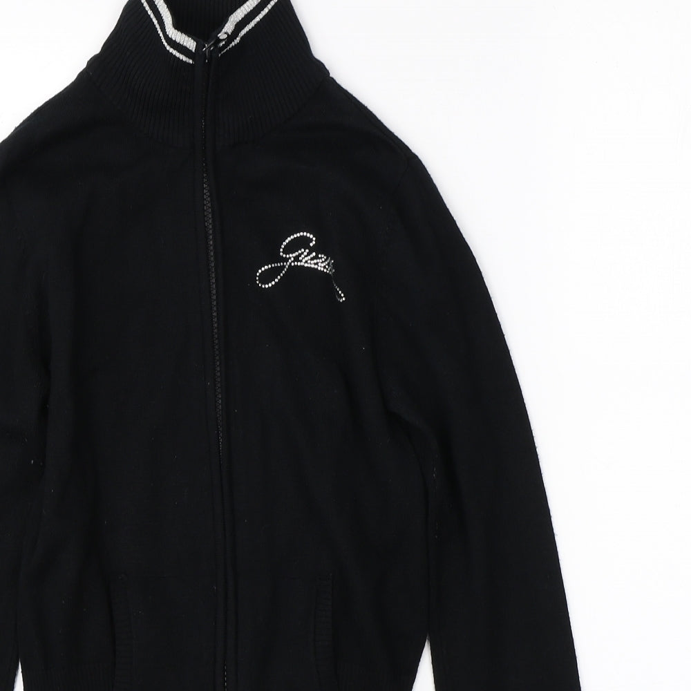 GUESS Womens Black   Full Zip Jumper Size S