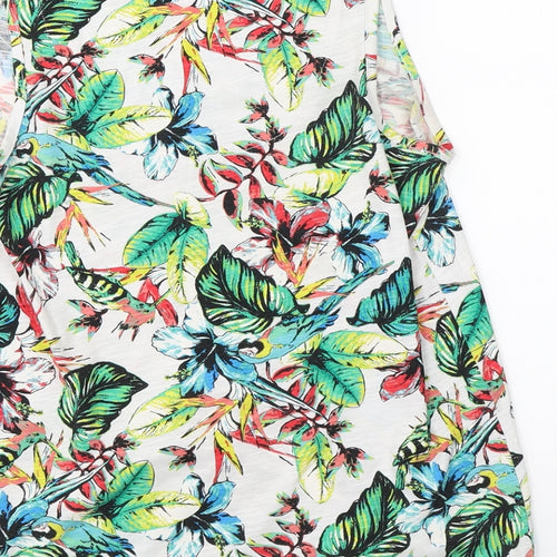 TU Womens Green Floral  Basic Tank Size 10