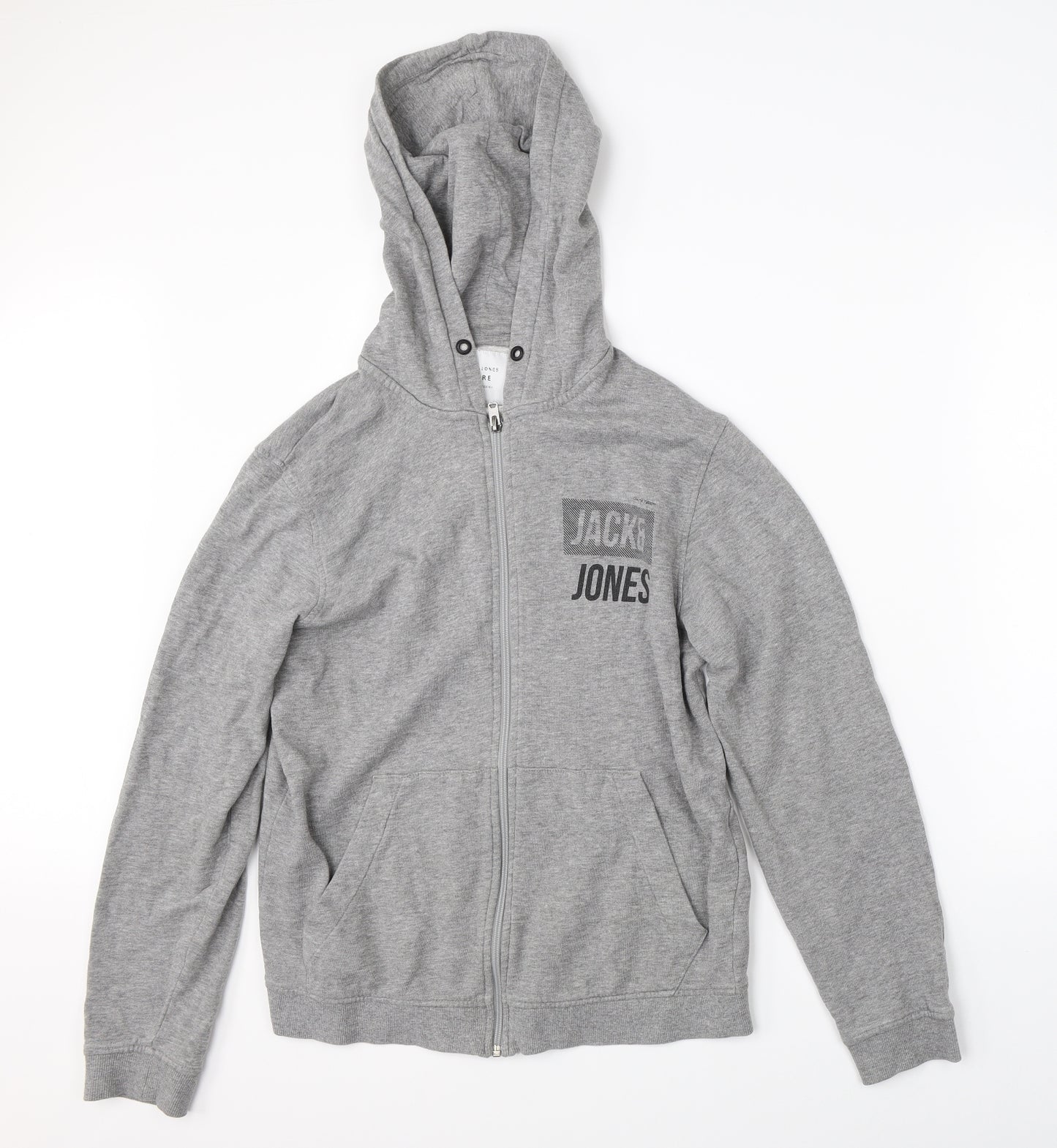 Jack Jones Mens Grey   Full Zip Hoodie Size S