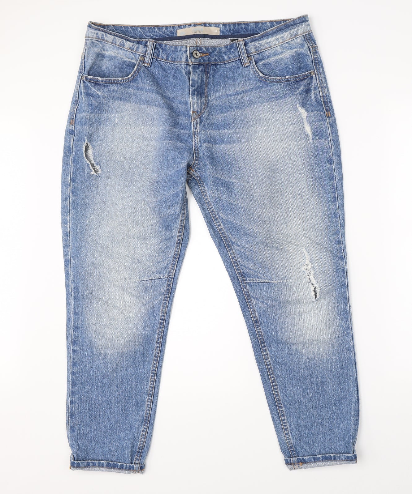 NEXT Womens Blue  Denim Tapered Jeans Size 14 L25 in