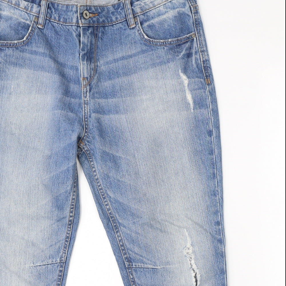 NEXT Womens Blue  Denim Tapered Jeans Size 14 L25 in