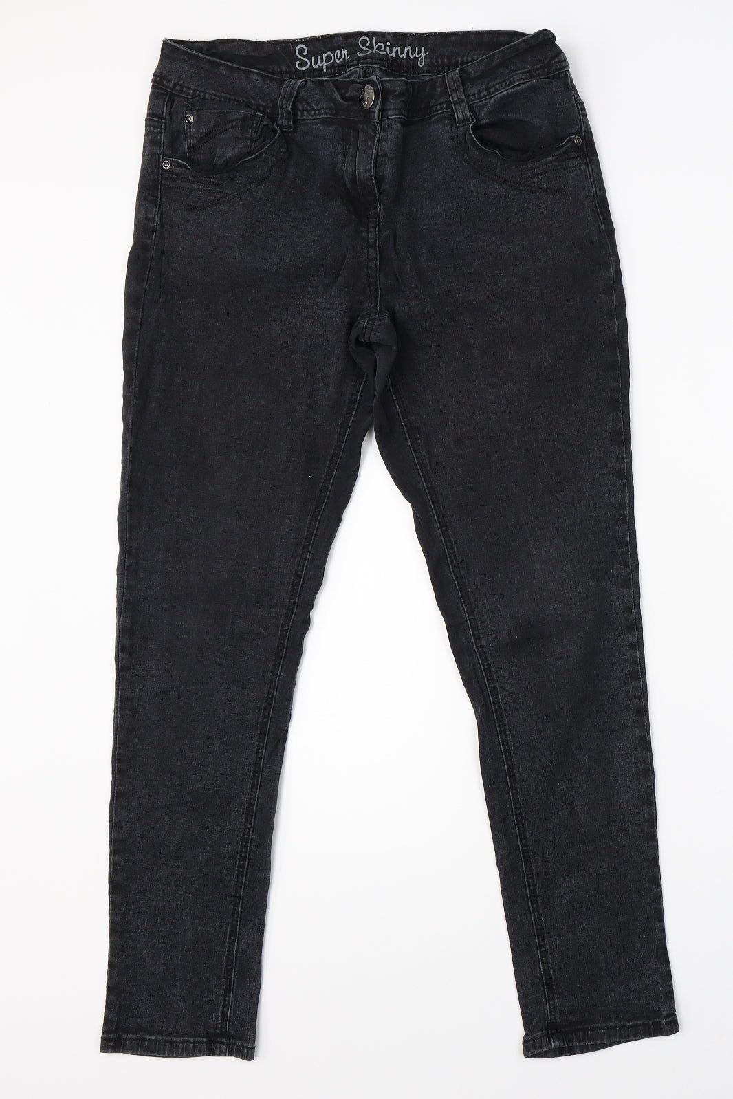 George Womens Black  Denim Skinny Jeans Size 16 L28 in