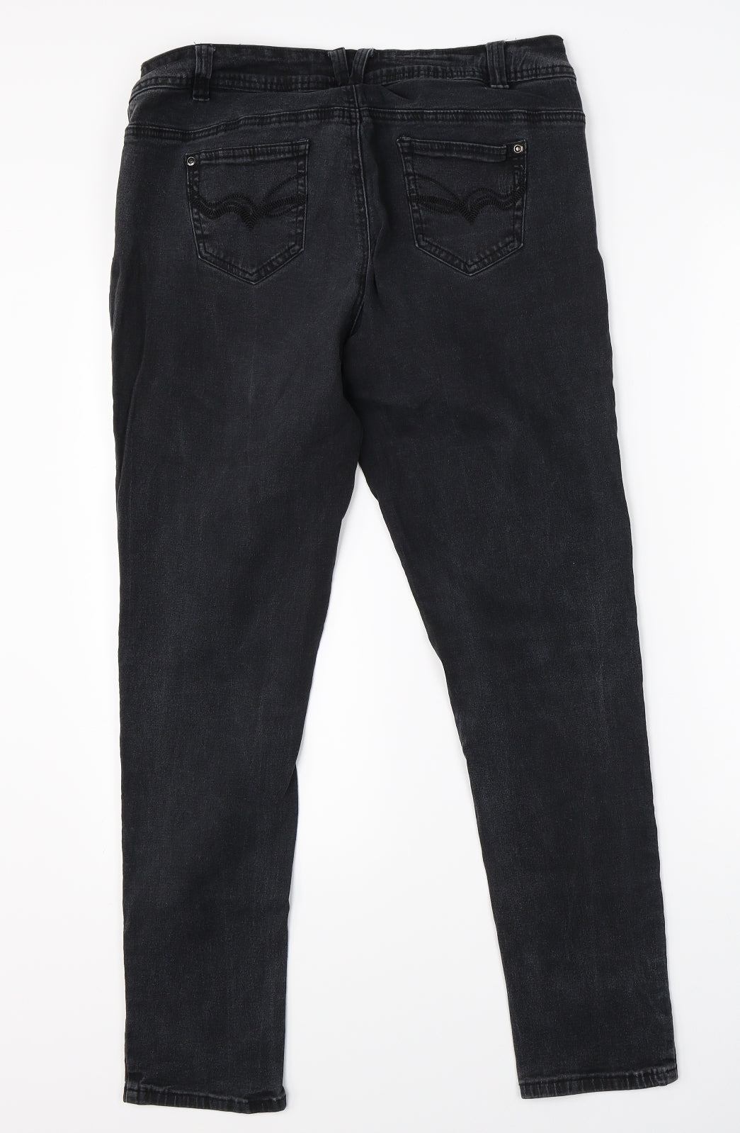 George Womens Black  Denim Skinny Jeans Size 16 L28 in