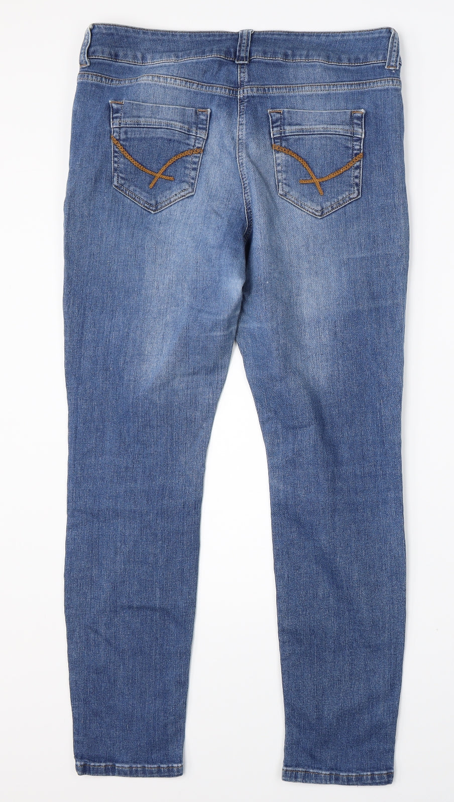 Wallis Womens Blue  Denim Straight Jeans Size 14 L27 in