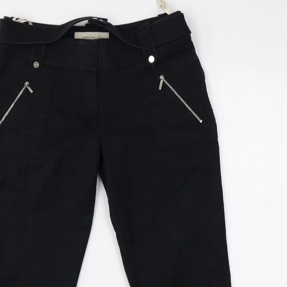 Karen Miller Womens Black   Cropped Trousers Size 12 L20 in