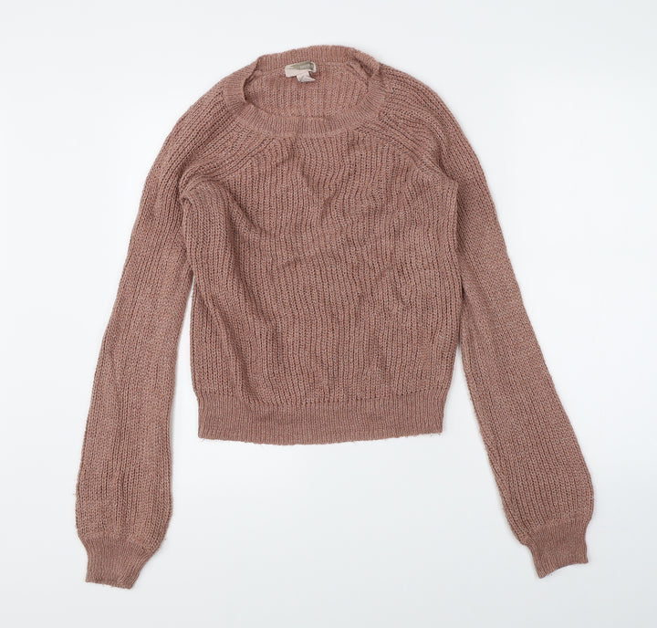 FOREVER 21 Womens Pink Knit Pullover Jumper Size M