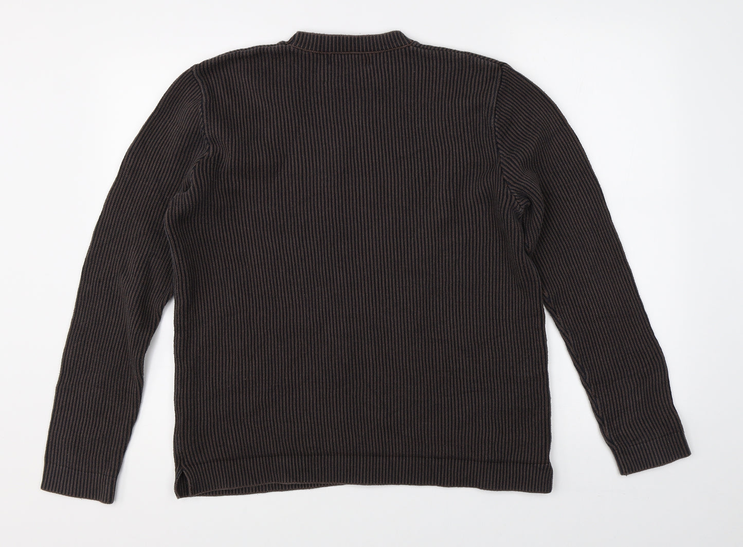 Nigel Hall Mens Brown Striped  Pullover Jumper Size L