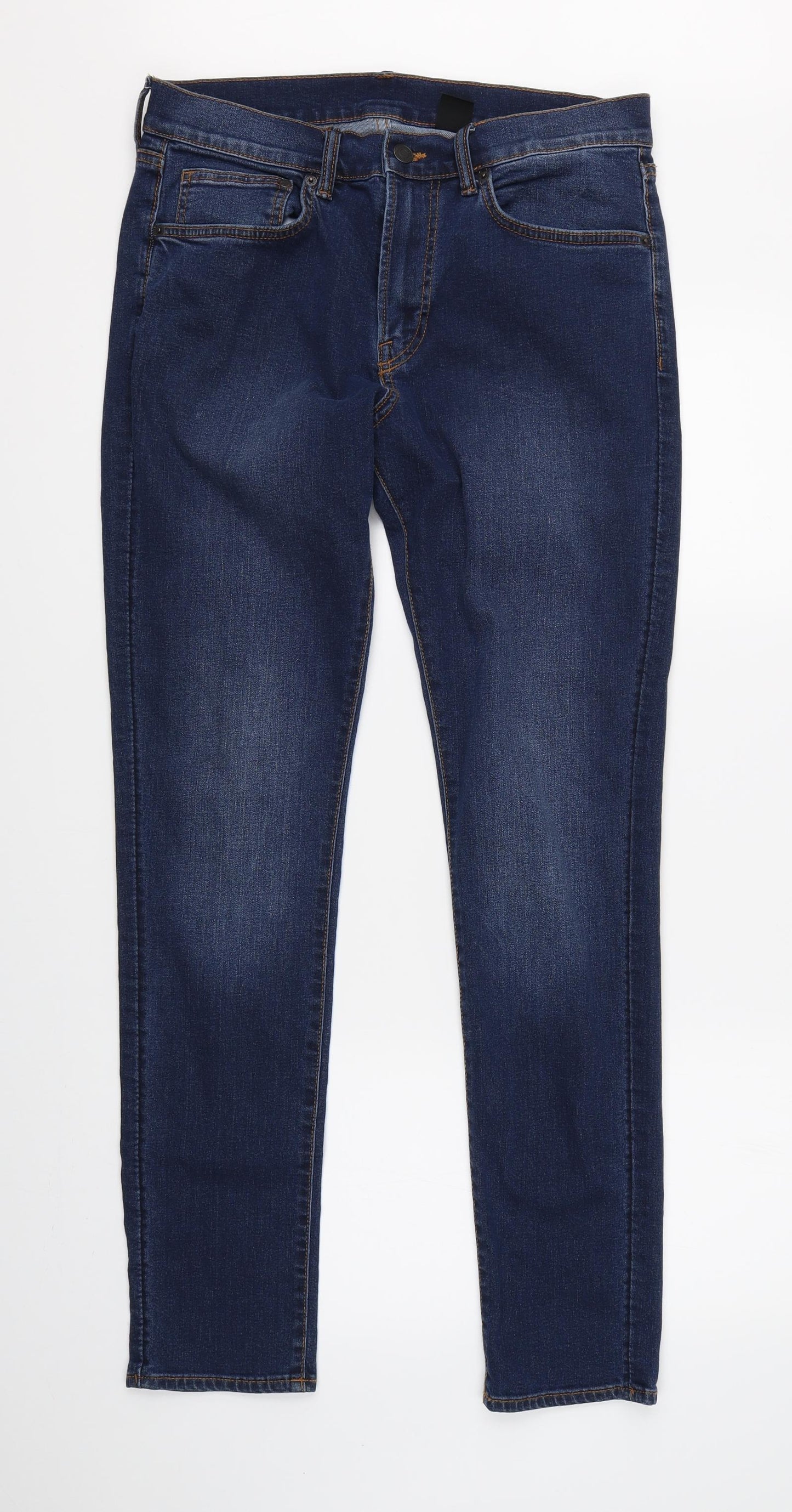 & Denim Mens Blue  Denim Skinny Jeans Size 34 L30 in