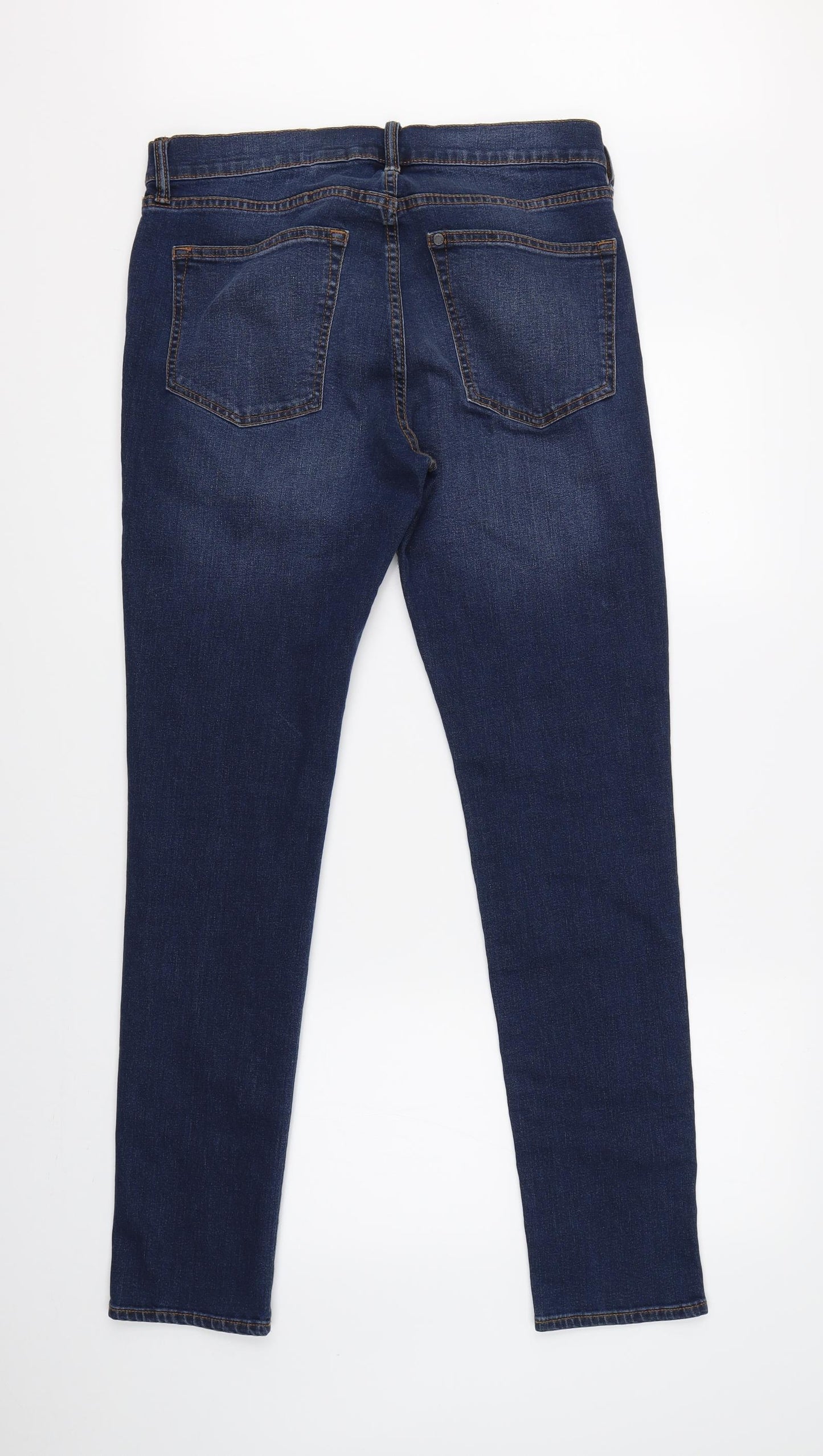 & Denim Mens Blue  Denim Skinny Jeans Size 34 L30 in