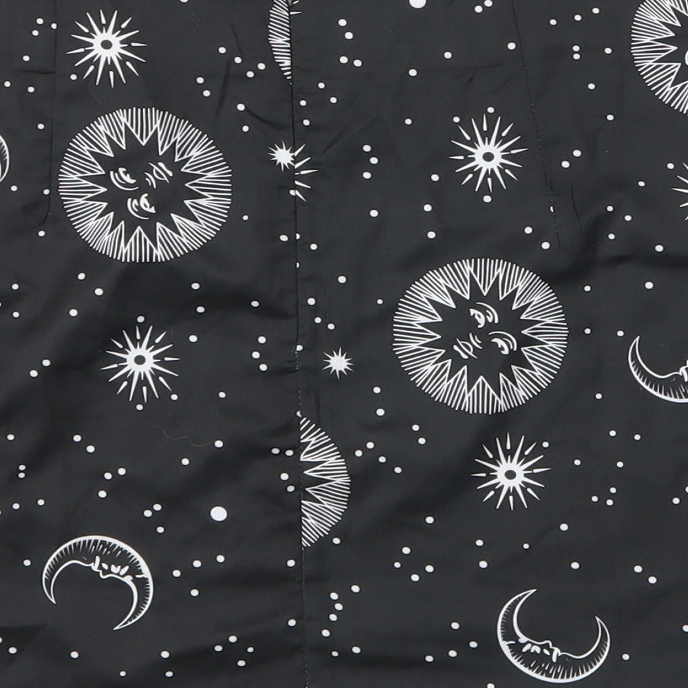 SheIn Womens Black Geometric  Mini Skirt Size S  - Sun, Moon, Stars