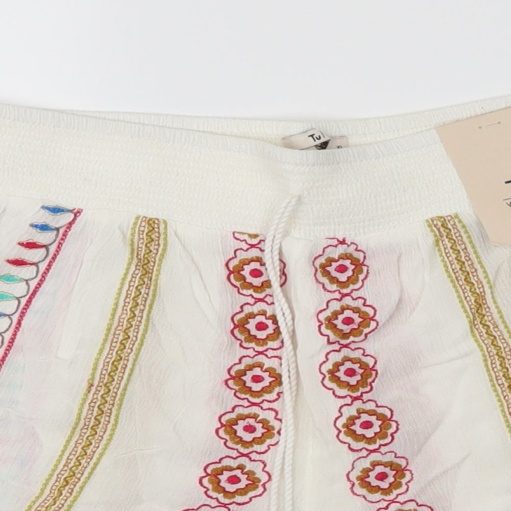 TU Womens White Floral  Sailor Shorts Size 10