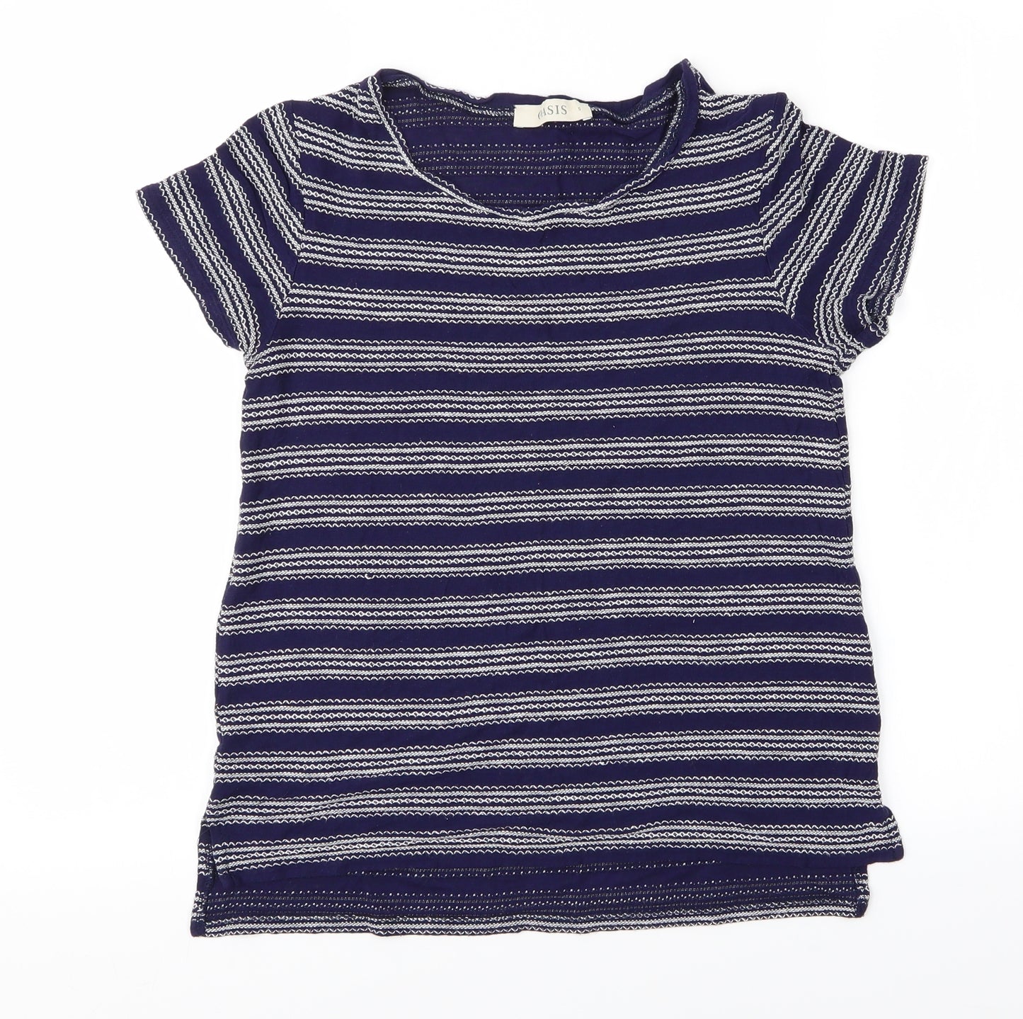 Oasis Womens Beige Striped  Basic Blouse Size S