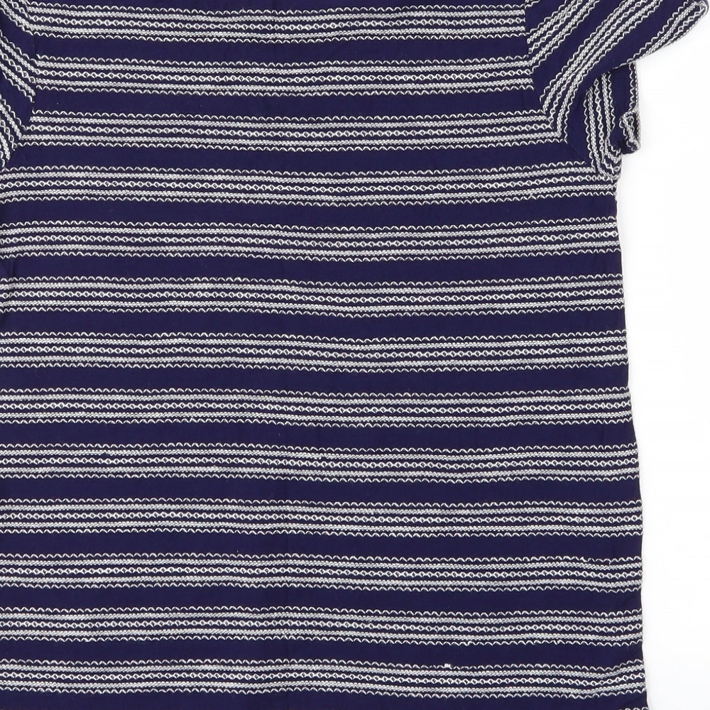 Oasis Womens Beige Striped  Basic Blouse Size S