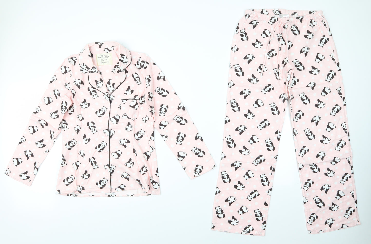 La Senza Womens Pink Animal Print   Pyjama Set Size S  - Panda