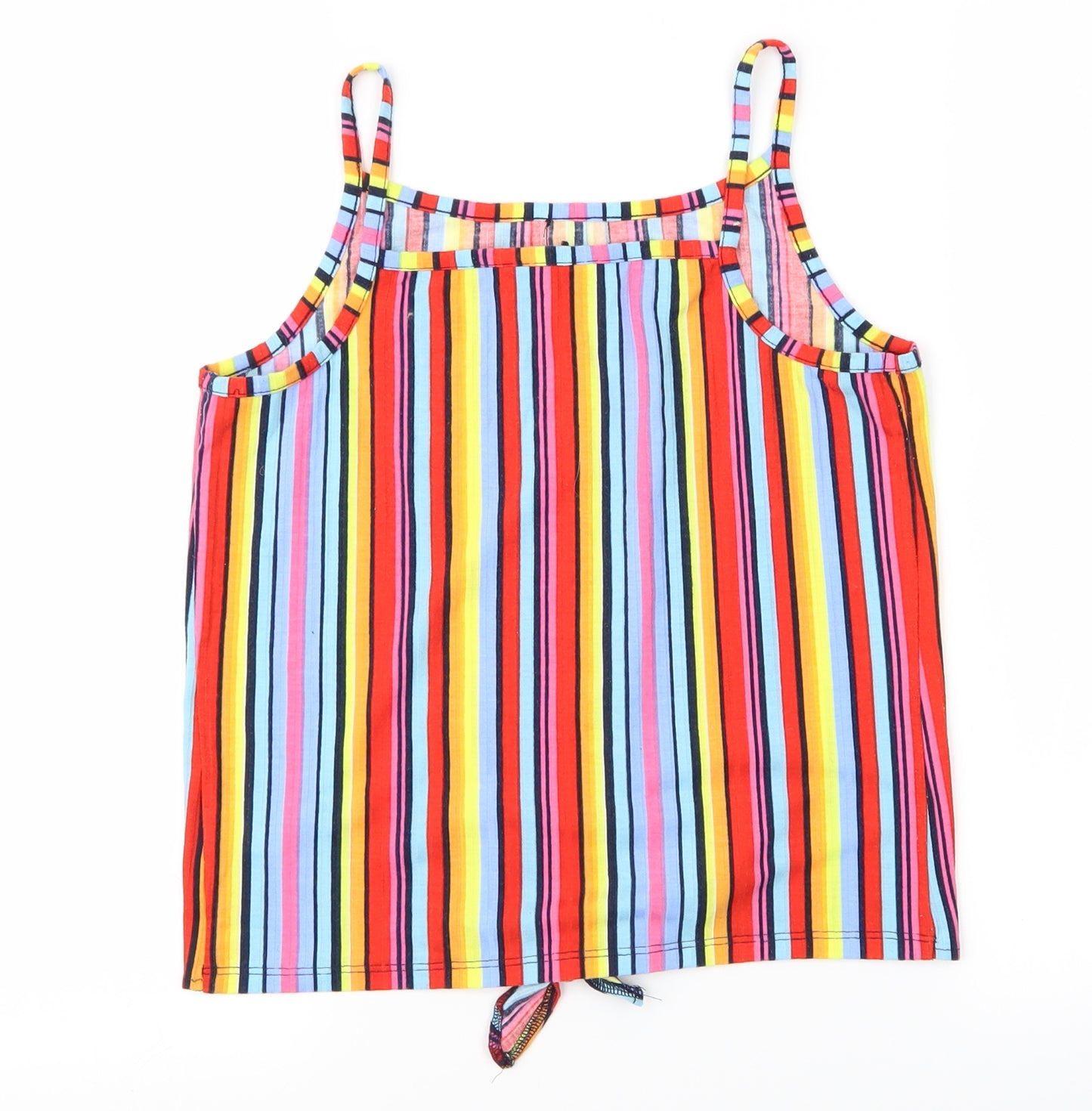 Candy Couture Girls Multicoloured Striped  Basic Tank Size 16 Years