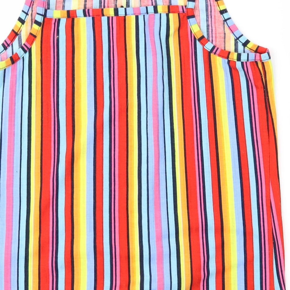 Candy Couture Girls Multicoloured Striped  Basic Tank Size 16 Years