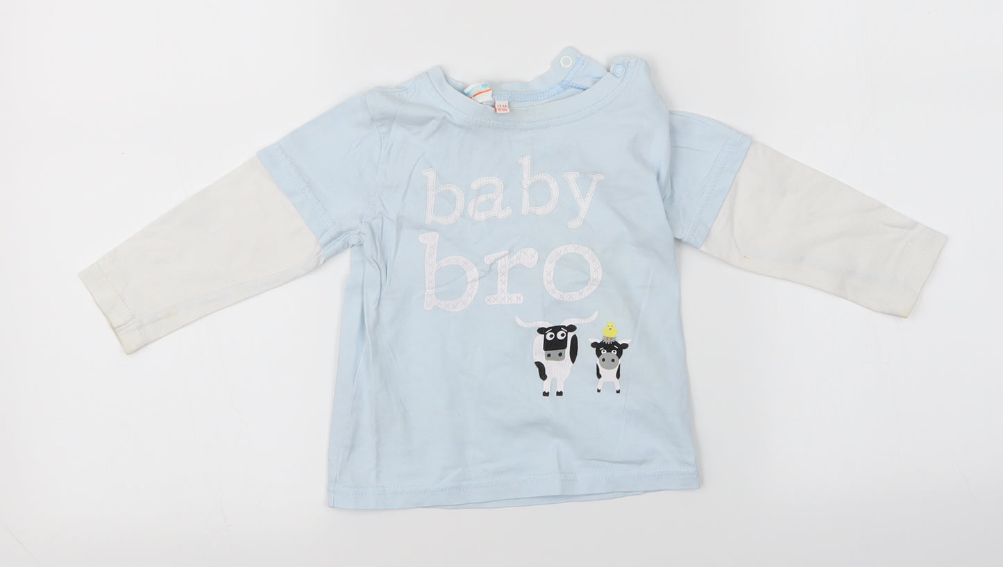 Blue Zoo Boys Blue   Basic T-Shirt Size 12-18 Months  - Baby Bro