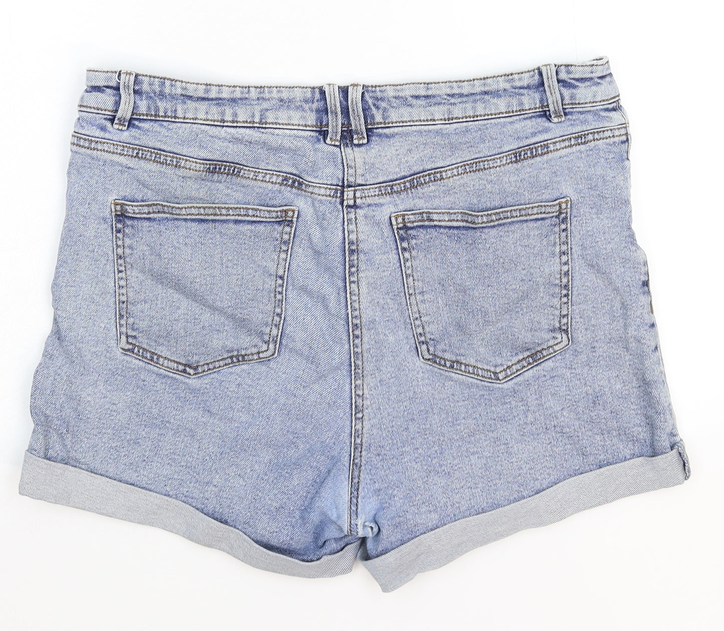 Primark Womens Blue  Denim Hot Pants Shorts Size 14