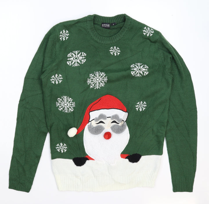 Avenue Mens Multicoloured Knit Pullover Jumper Size S - Christmas
