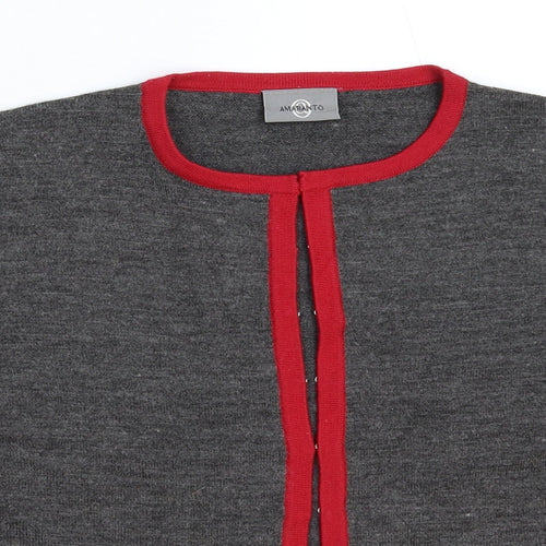 AMARANTO Womens Grey  Knit Cardigan Jumper Size L
